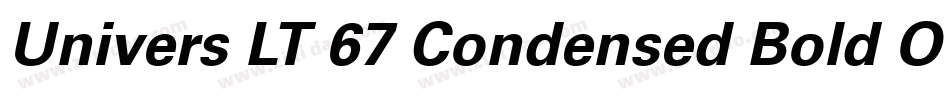 Univers LT 67 Condensed Bold Oblique字体转换